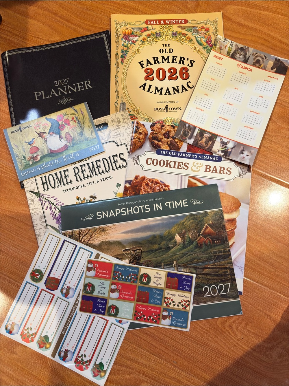 Bundle of 8 2027 Planner, Calendar, Pocket Calendar, Magnet Calendar, Receipts